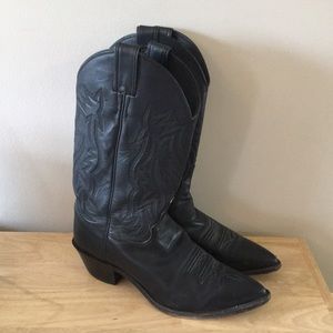 Justin boots size 8.5 black leather cowboy boots